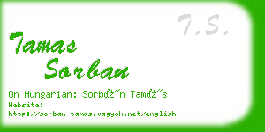 tamas sorban business card